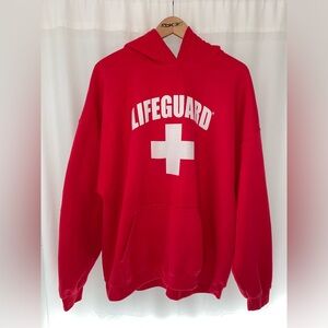 Officially licensed Lifeguard hoodie size 2XL red sweatshirt long sleeve hood